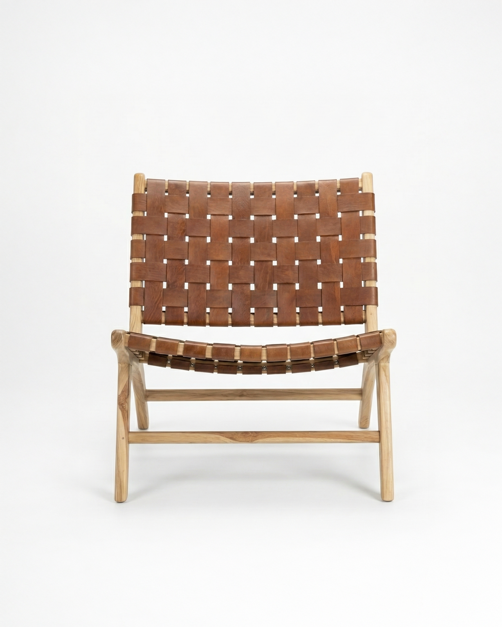 the braided chair | wooden and leather braided chair