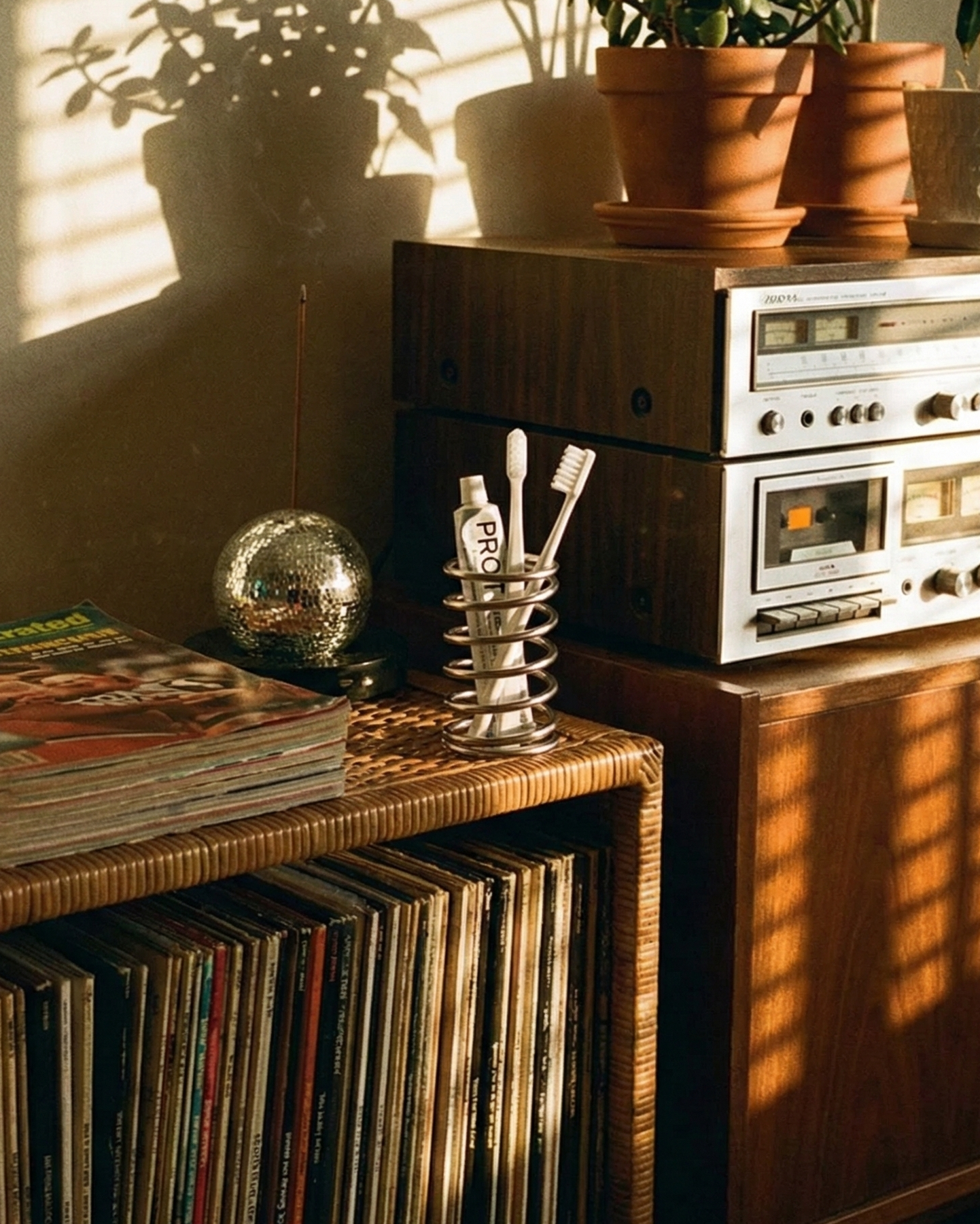 the spring coil stand | toothbrush holder