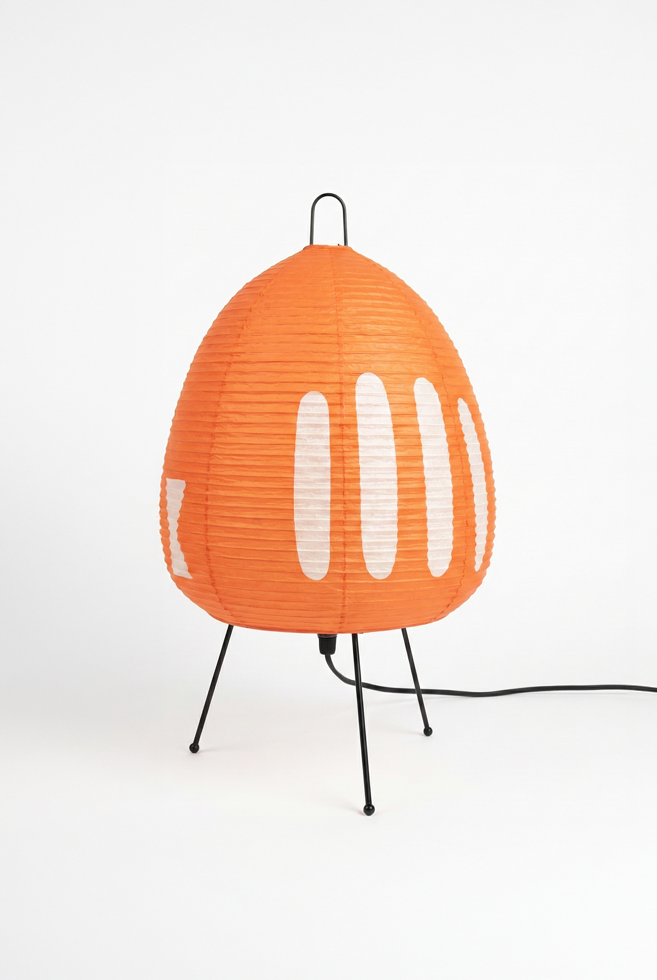 the rice lamp | japanese rice paper table lamp | orange