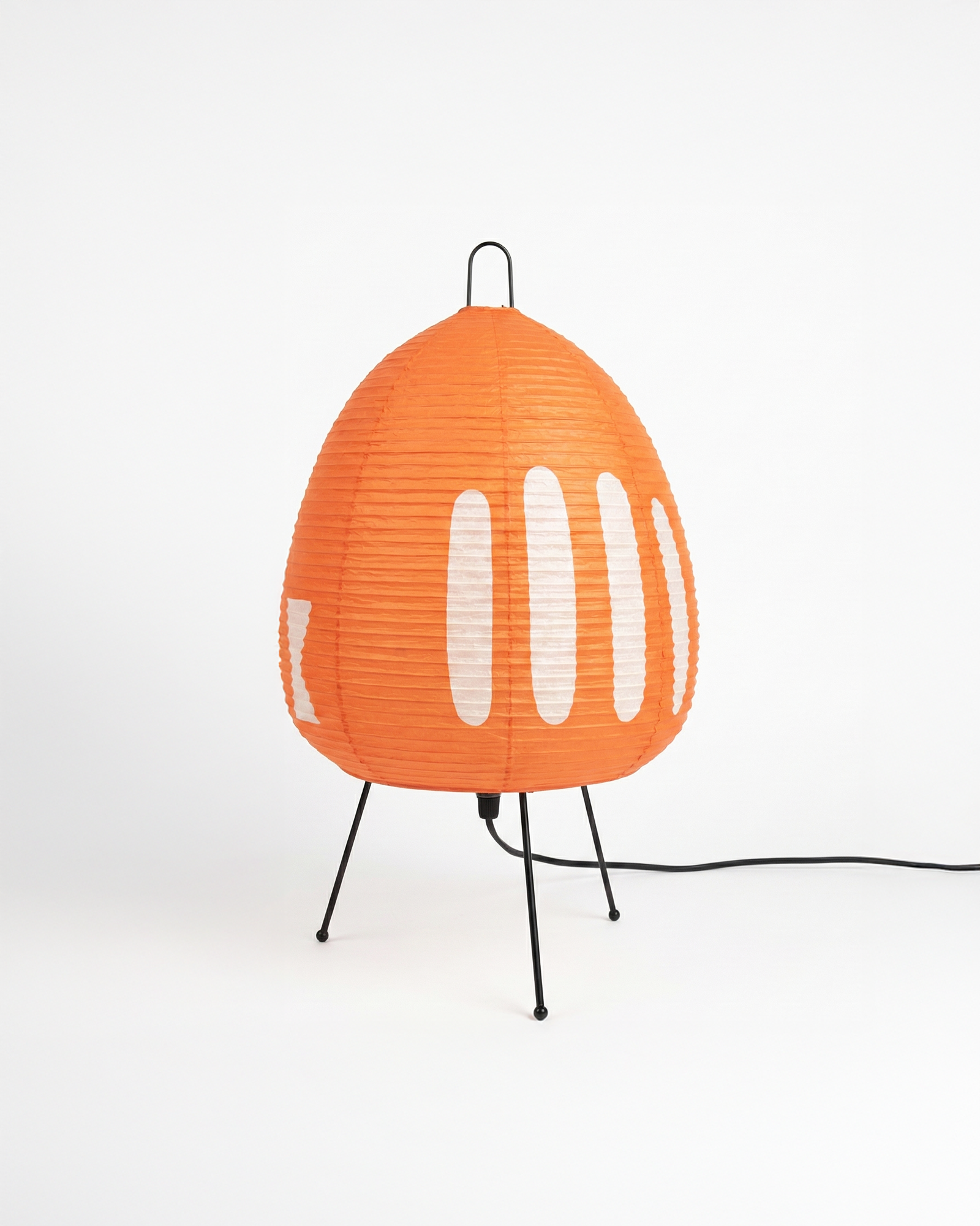 the rice lamp | japanese rice paper table lamp | orange