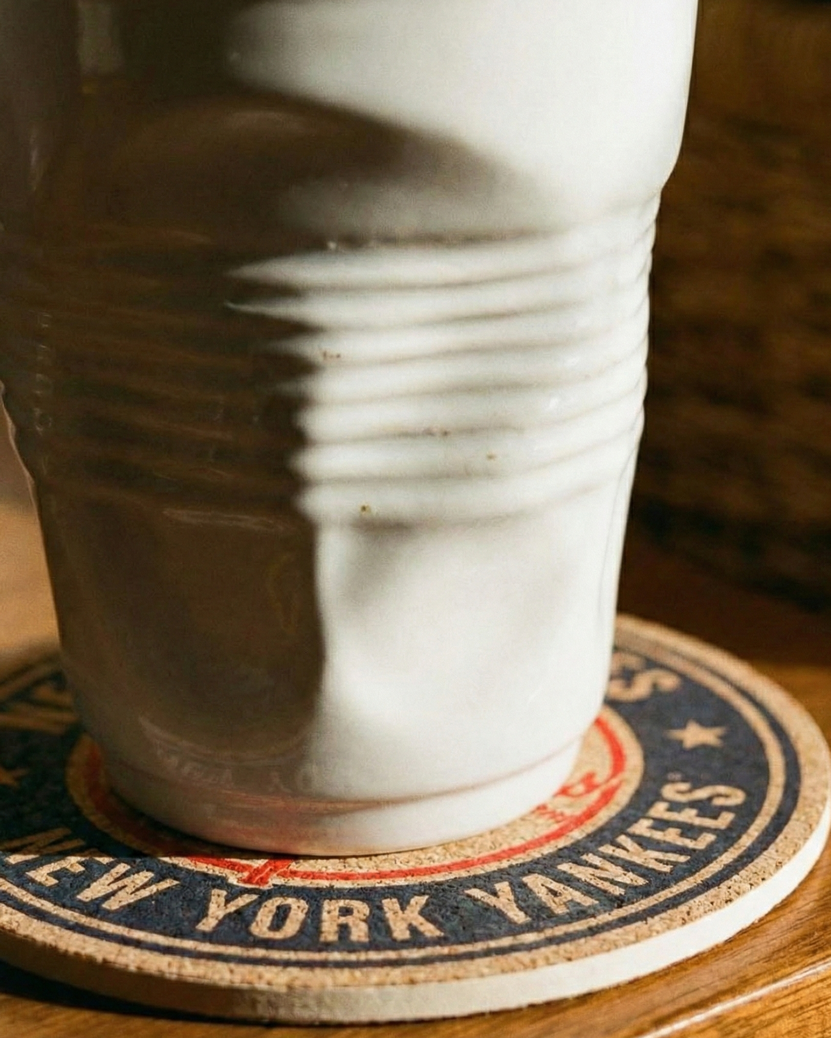 the crushed cup | irregular shape ceramic cup | white