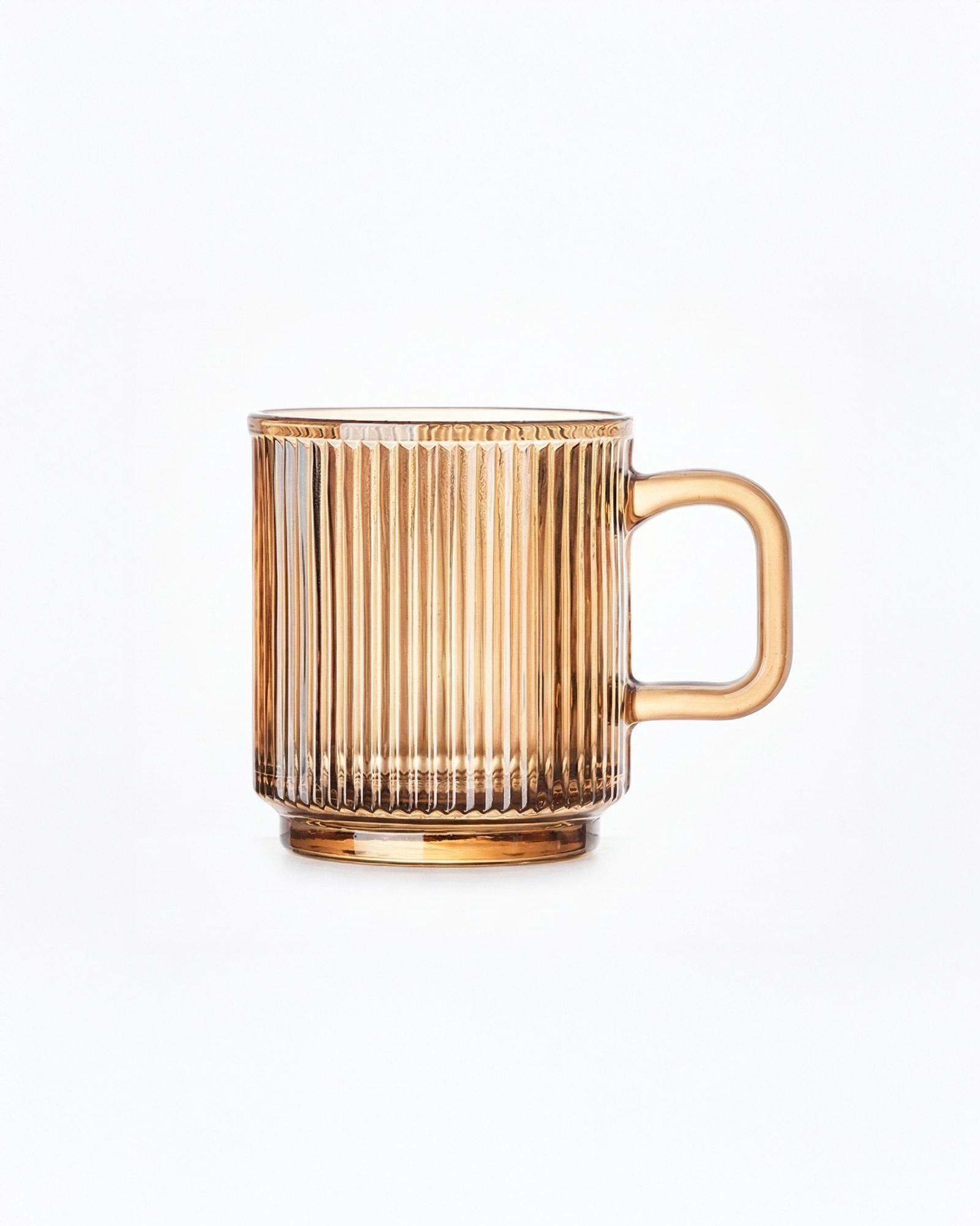 the japanese mug | vertical stripes glass mug | orange