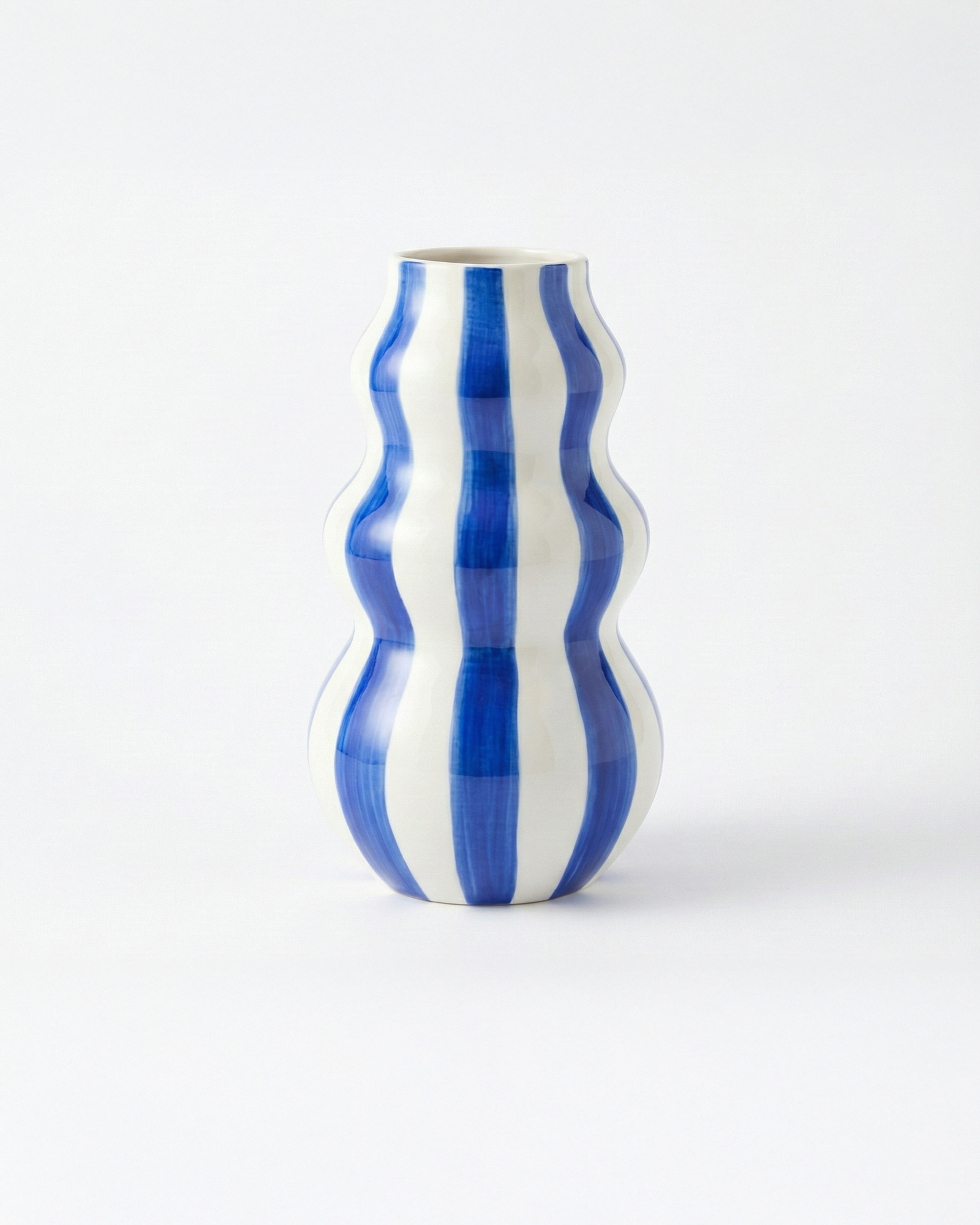 the striped wavey planter | striped ceramic flower vase | blue