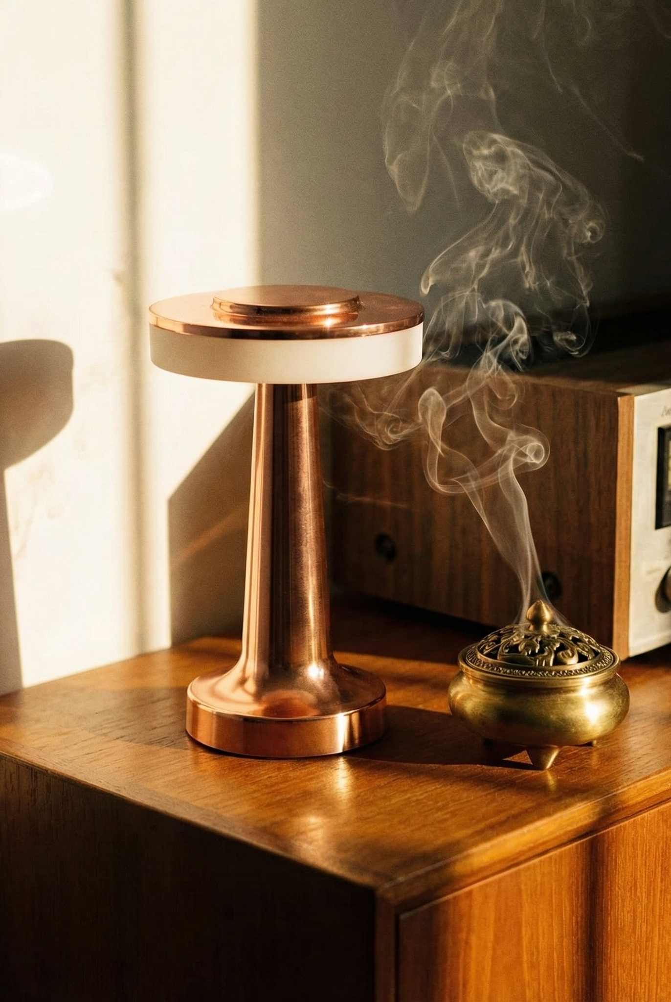 the ufo | metal touch table lamp | rose gold