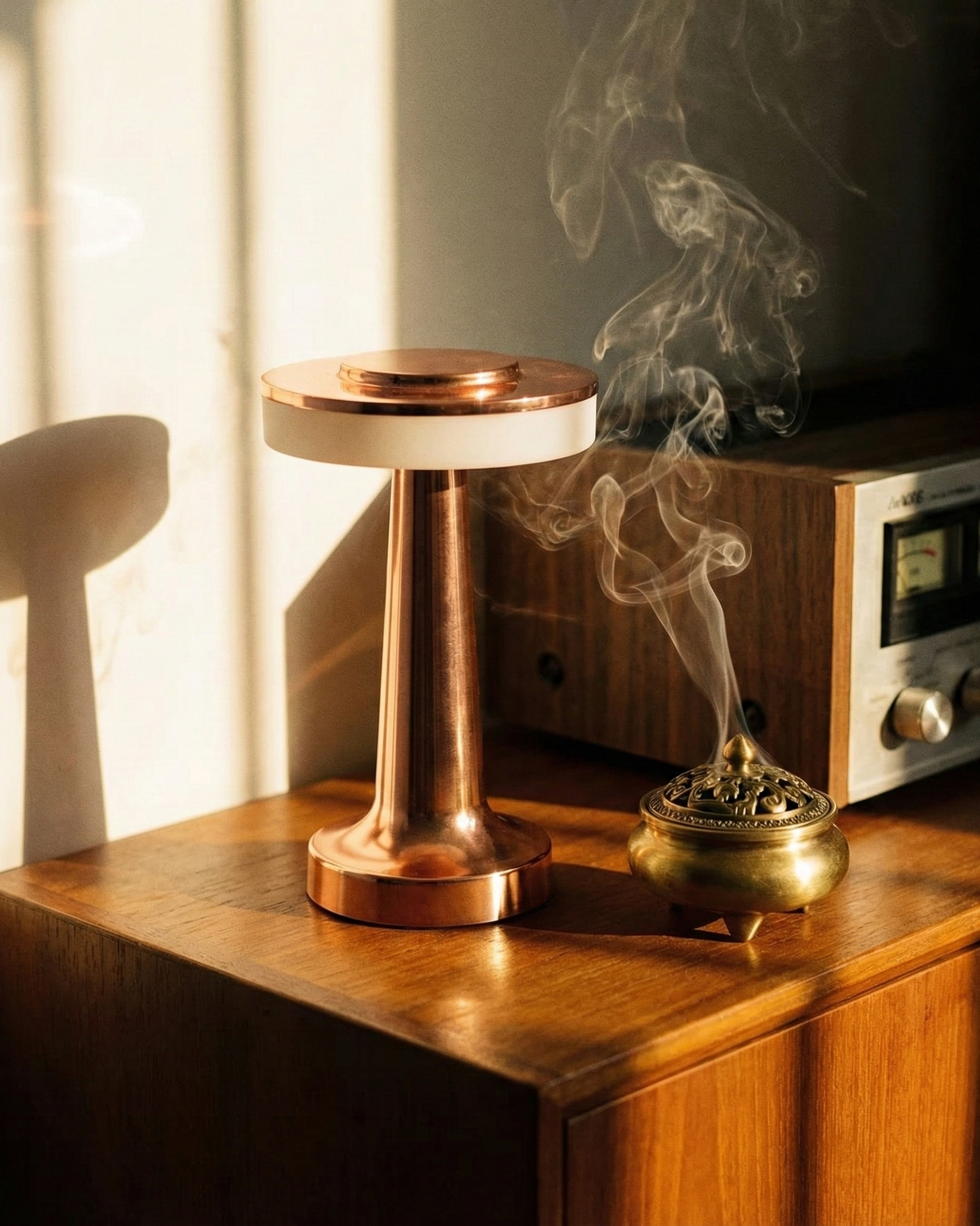 the ufo | metal touch table lamp | rose gold