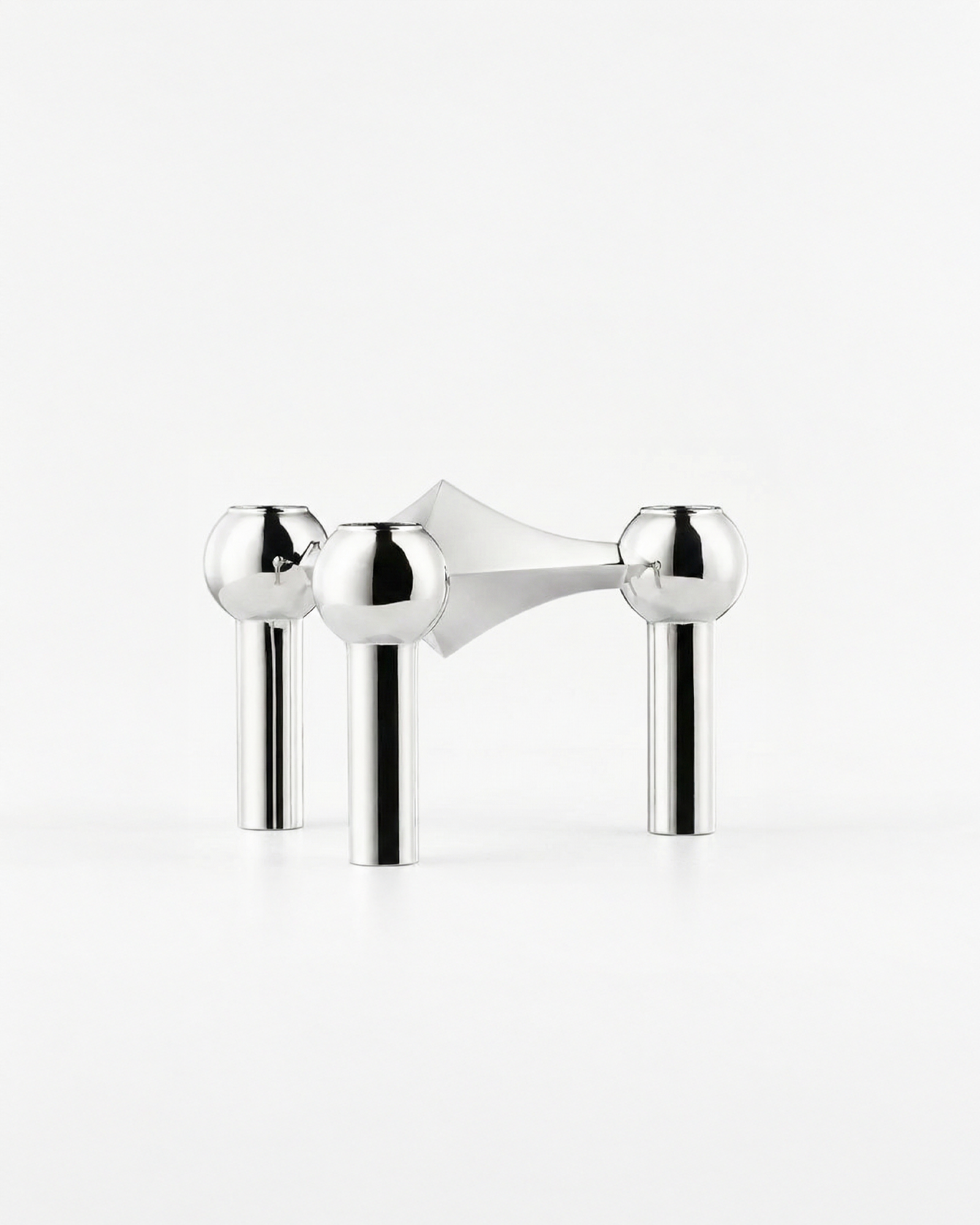 the molecular stand | silver stainless steel candle stand | silver