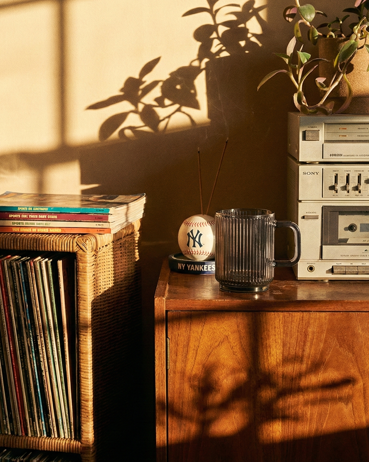 the japanese mug | vertical stripes glass mug | grey
