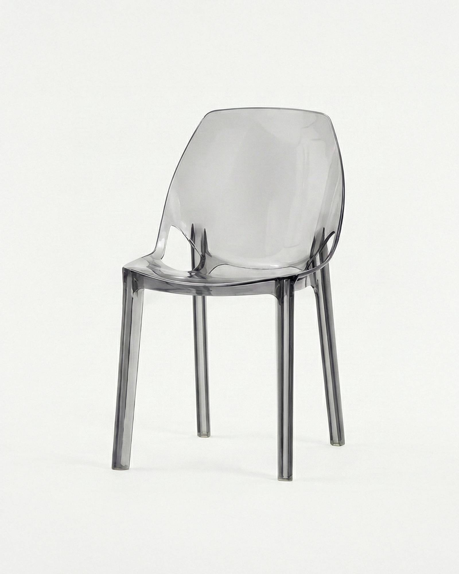 the prism perch | transparent dining chair | grey