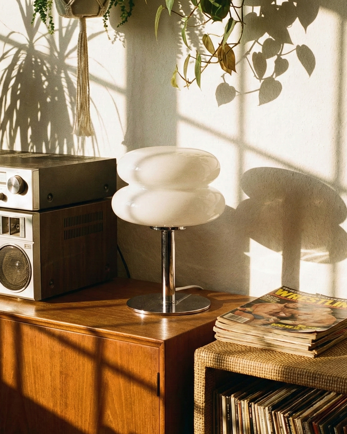 the macaron | macaron shaped table lamp | white