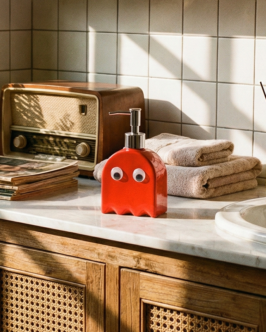 the arcade ghost | soap dispenser | red
