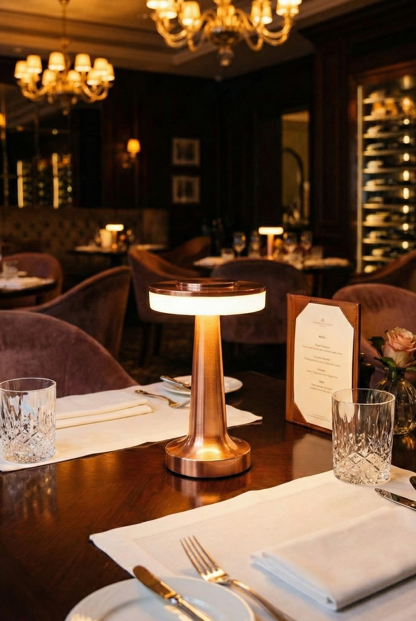 the ufo | metal touch table lamp | rose gold