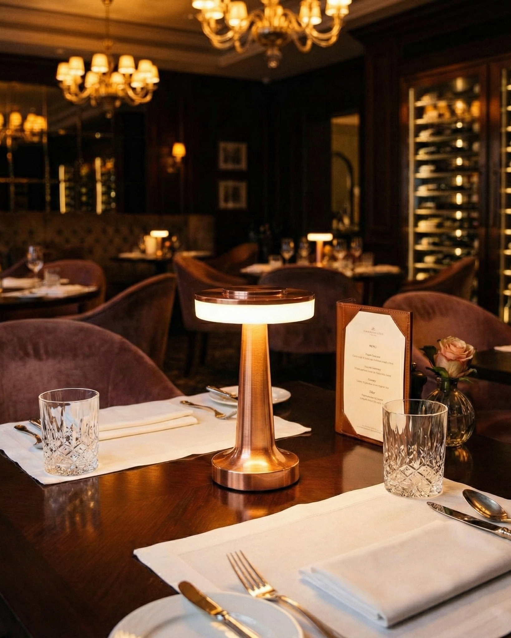 the ufo | metal touch table lamp | rose gold