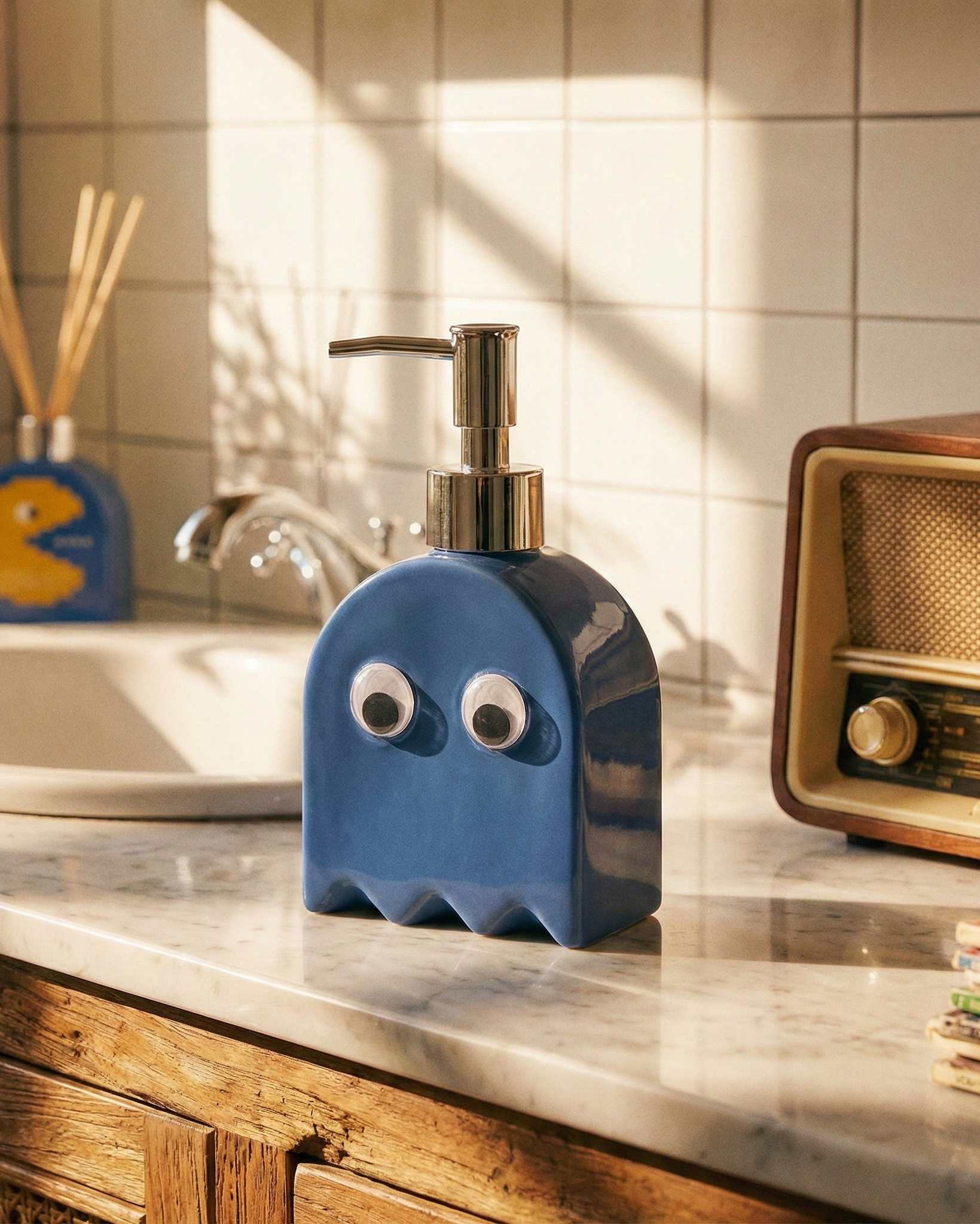 the arcade ghost | soap dispenser | blue