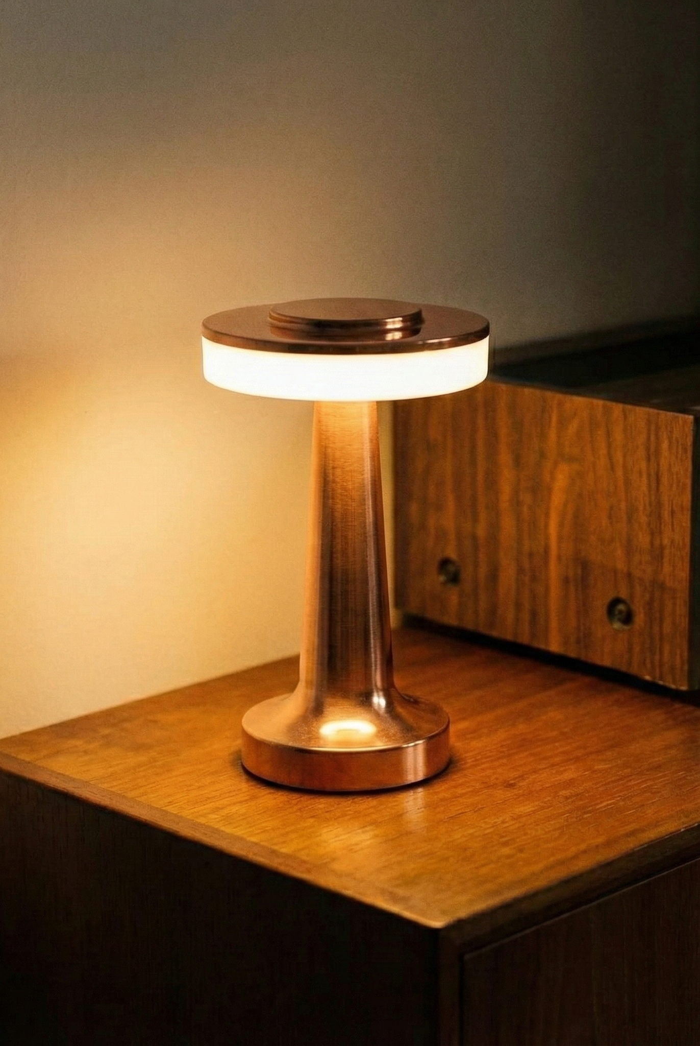 the ufo | metal touch table lamp | rose gold
