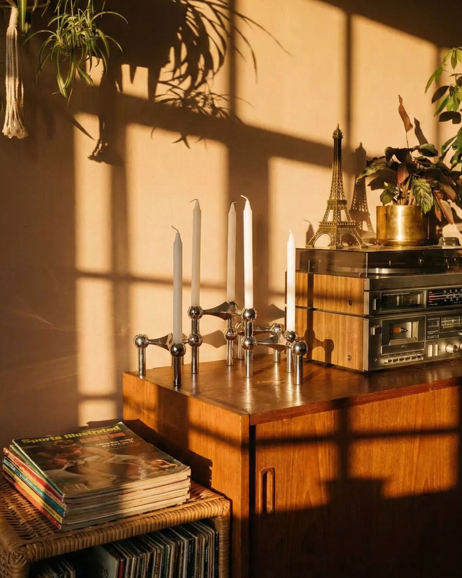 the molecular stand | silver stainless steel candle stand | silver