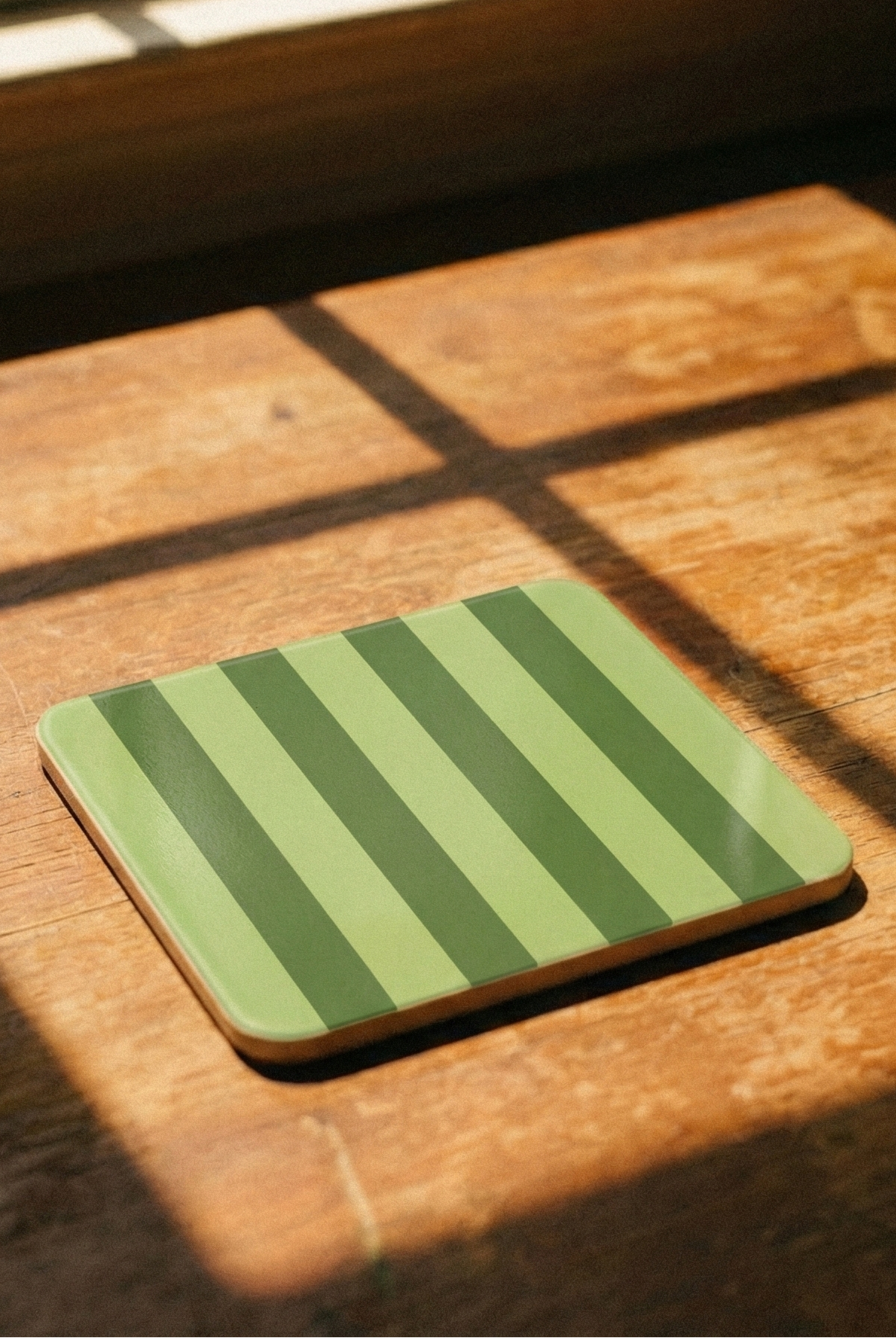 the striped coaster | green coaster