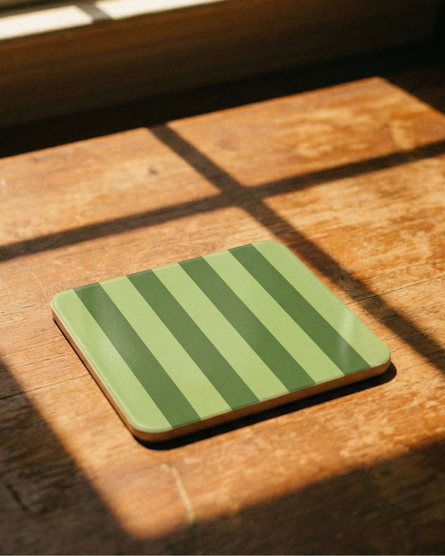 the striped coaster | green coaster