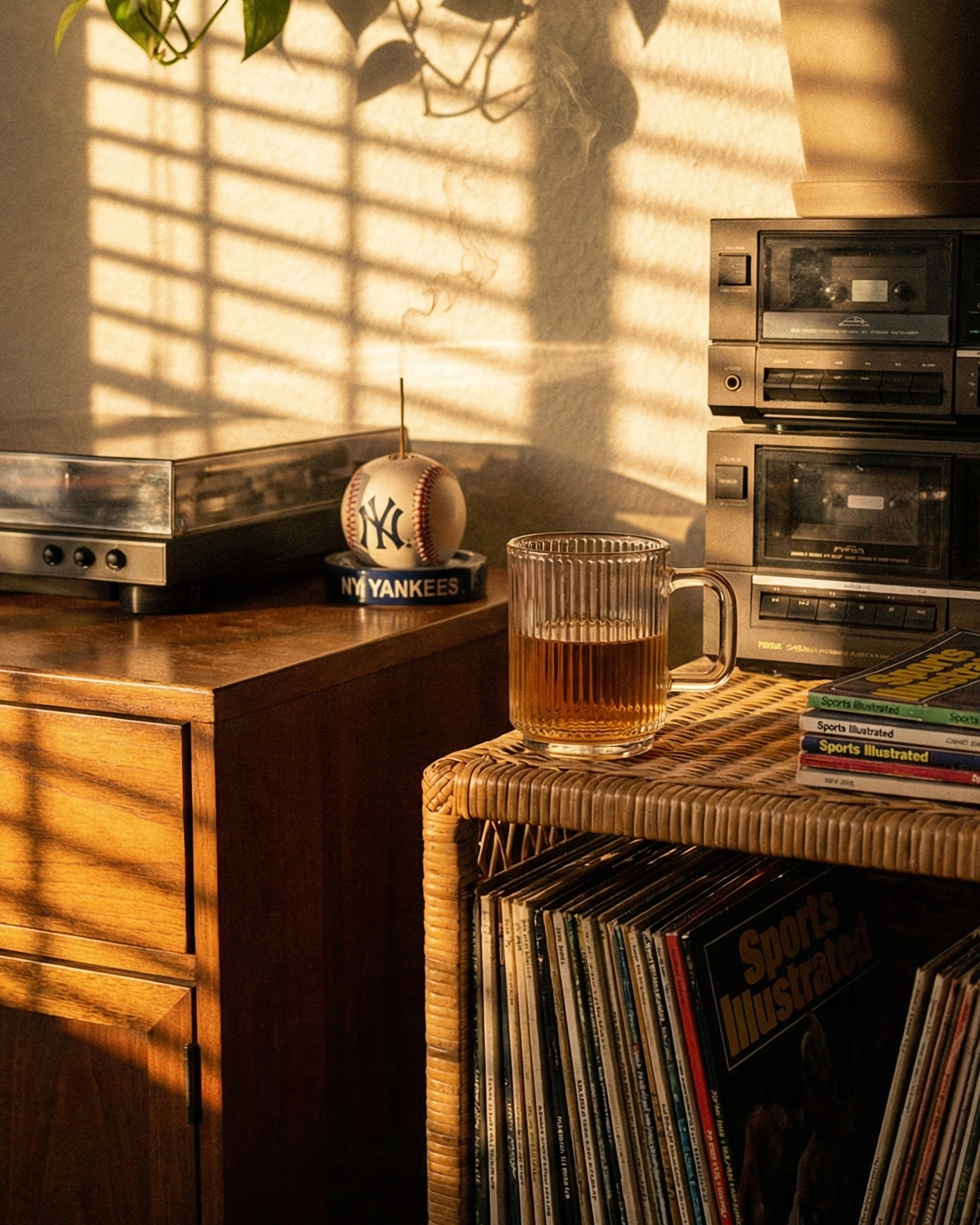 the japanese mug | vertical stripes glass mug | clear