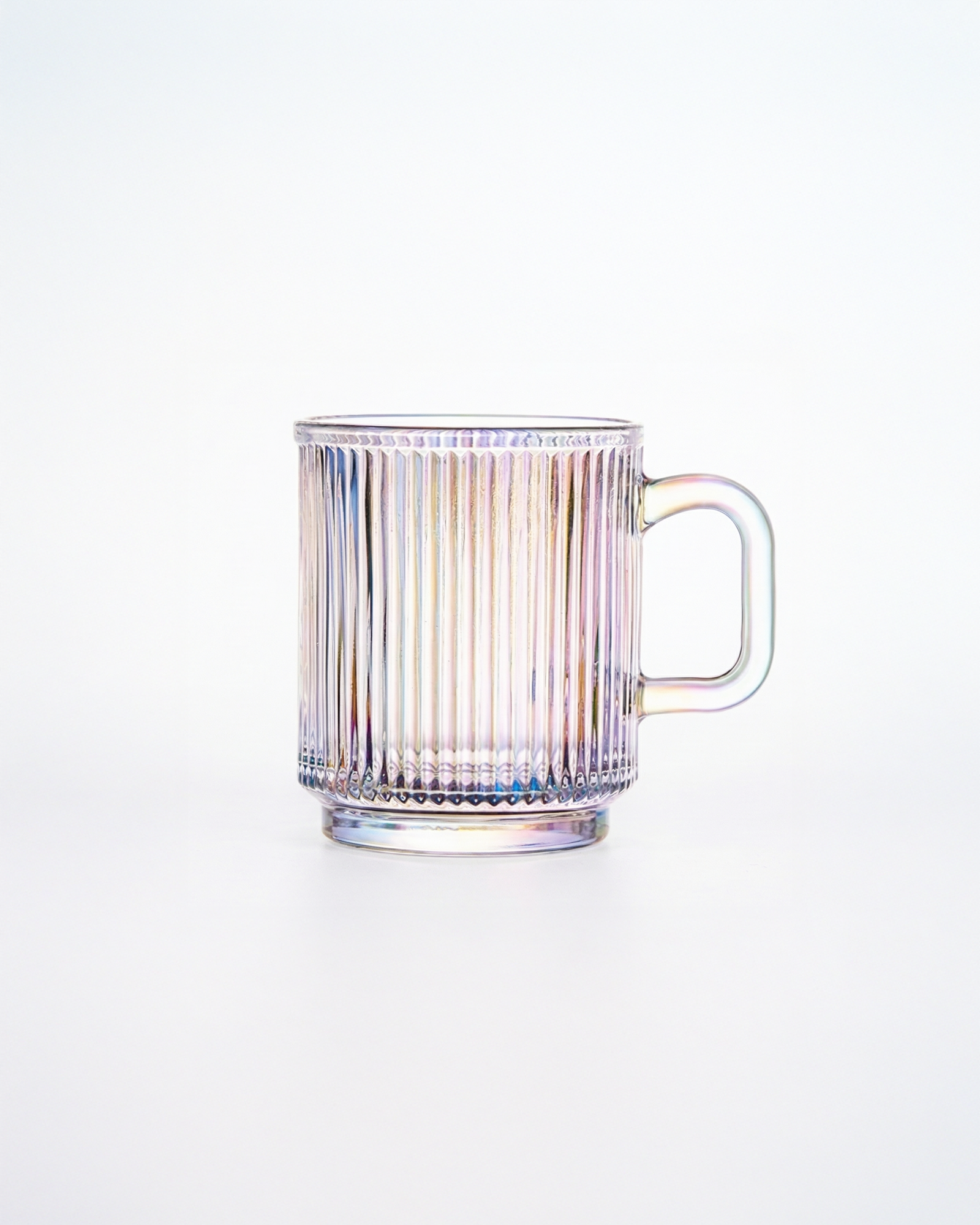 the japanese mug | vertical stripes glass mug | rainbow