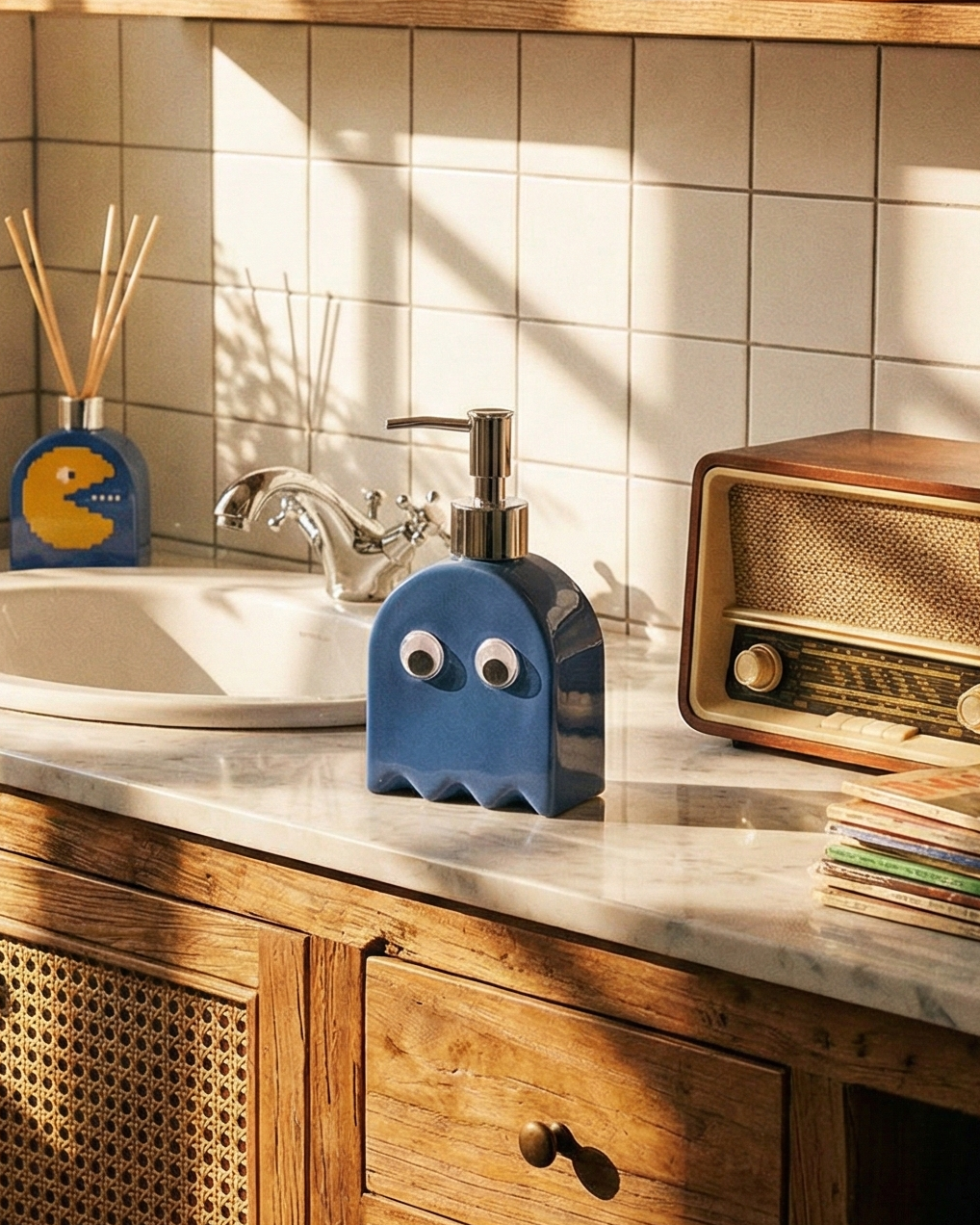 the arcade ghost | soap dispenser | blue