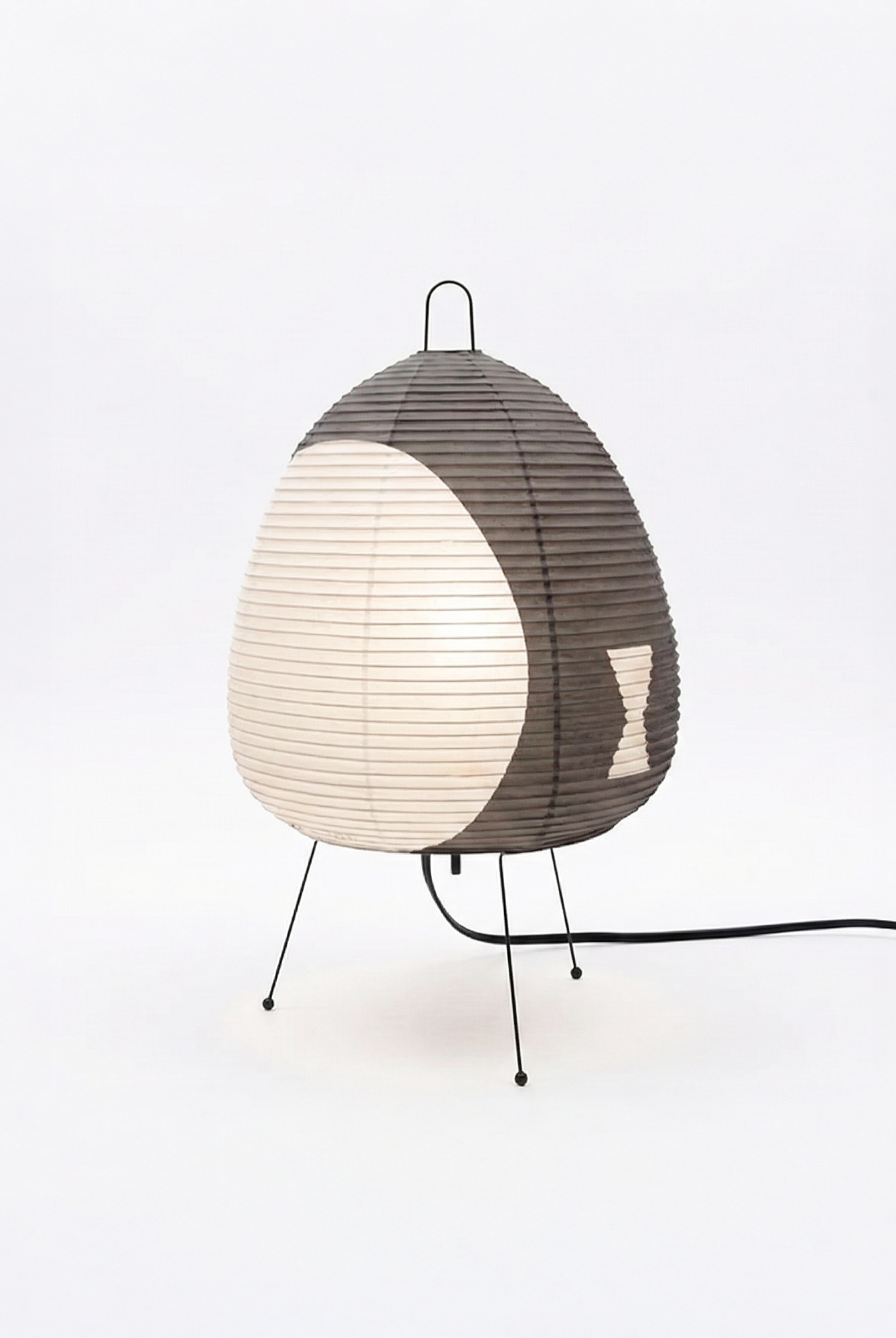 the rice lamp | japanese rice paper table lamp | grey