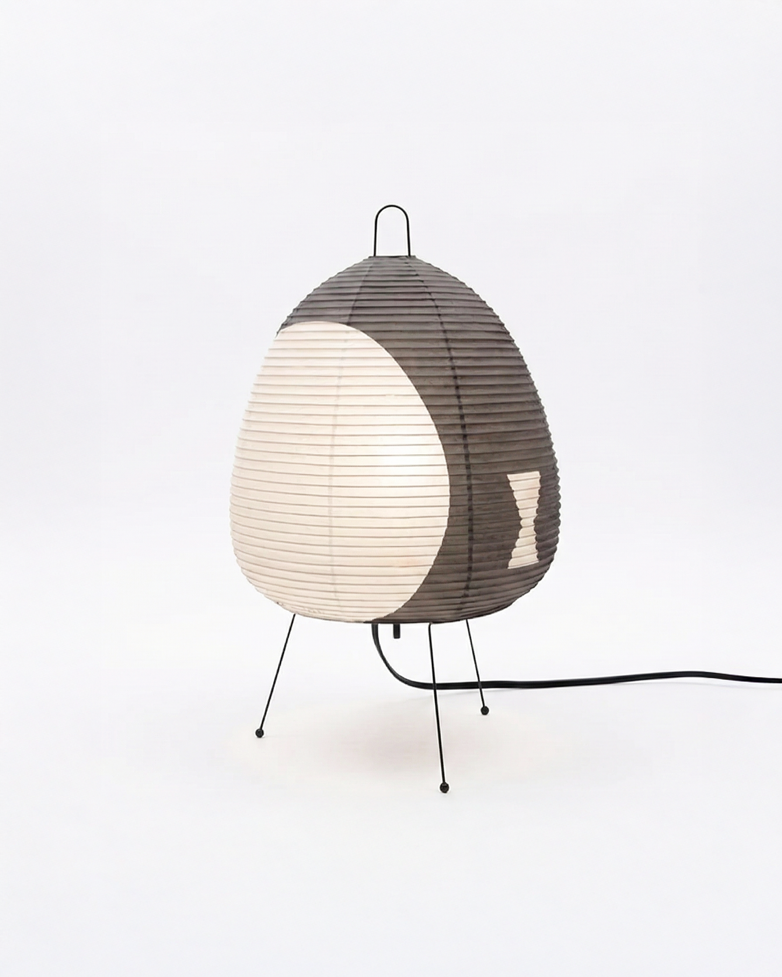 the rice lamp | japanese rice paper table lamp | grey