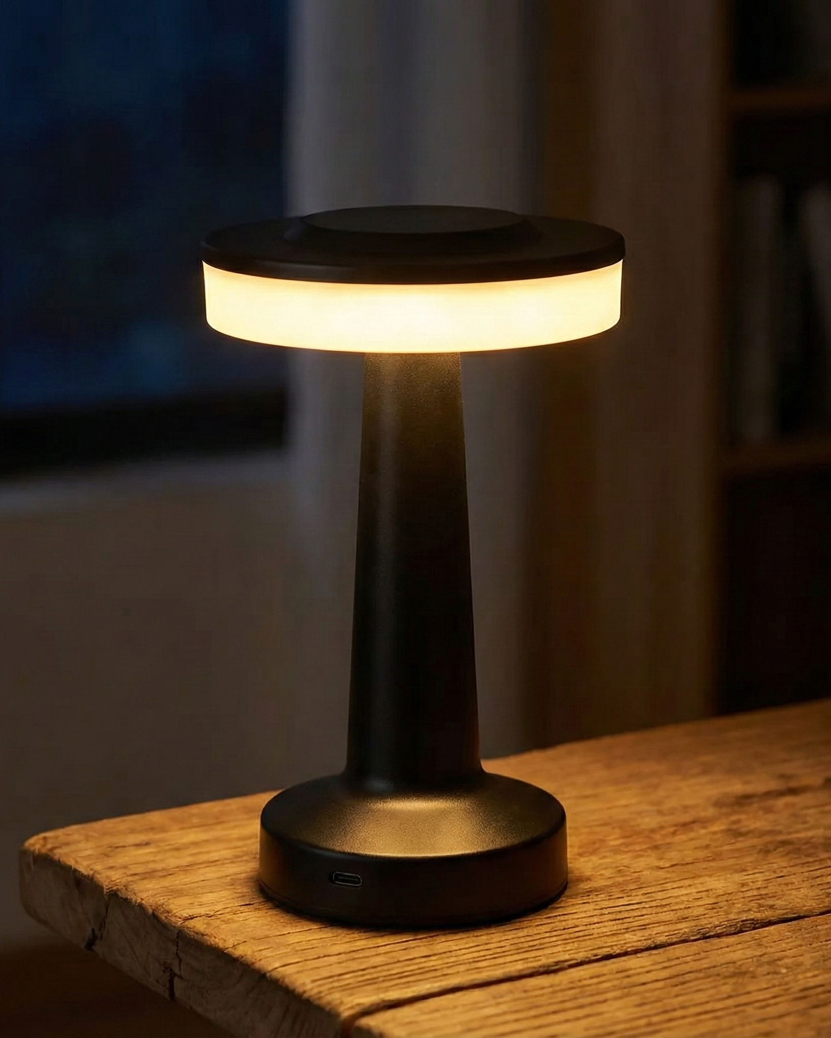 the ufo | metal touch table lamp | black