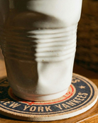 the crushed cup | irregular shape ceramic cup | white