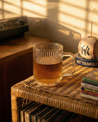 the japanese mug | vertical stripes glass mug | clear