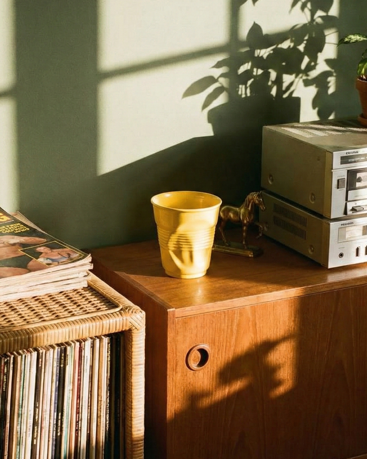 the crushed cup | irregular shape ceramic cup | yellow