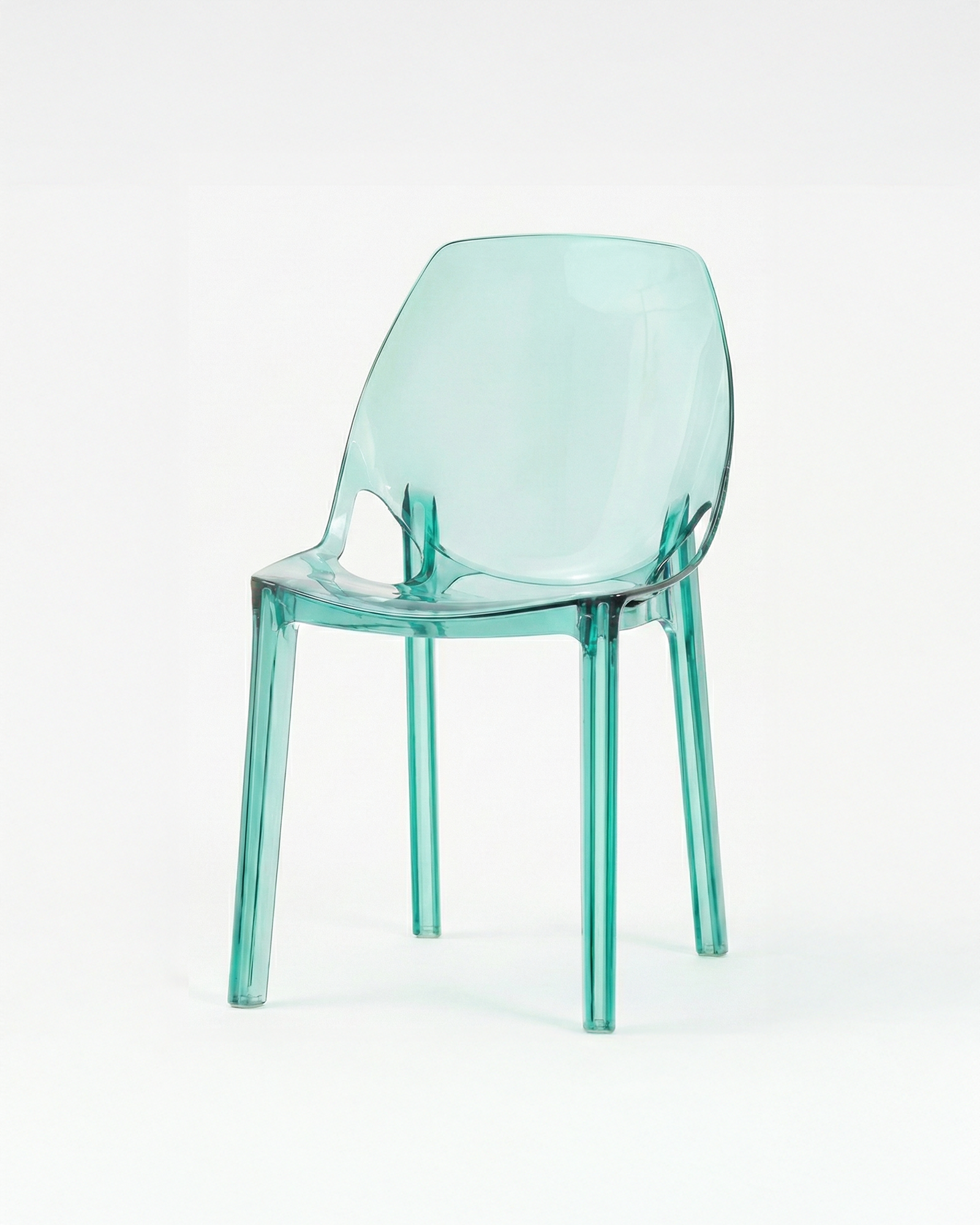 the prism perch | transparent dining chair | green