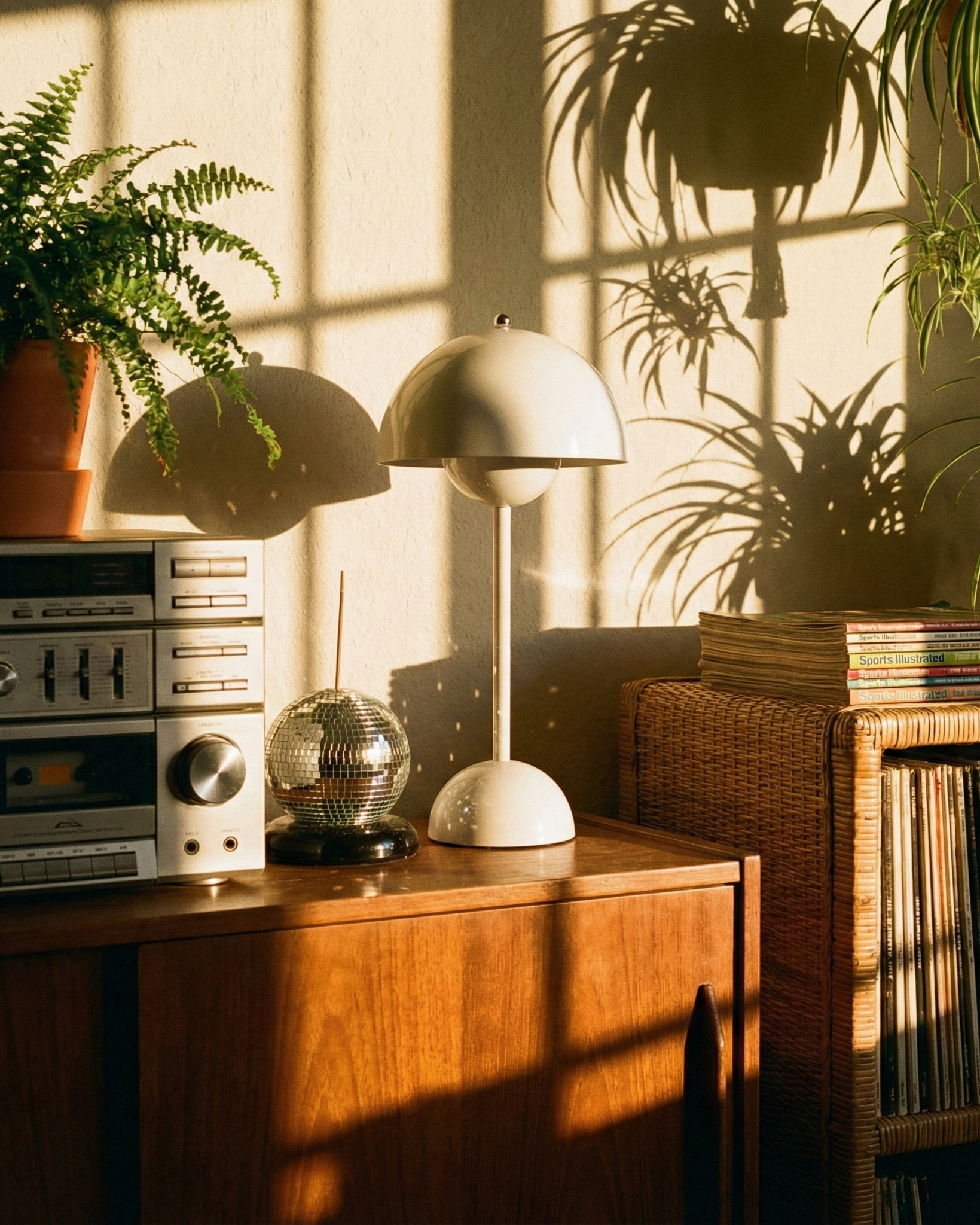 the danish flower | retro table lamp | white