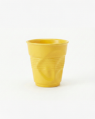 the crushed cup | irregular shape ceramic cup | yellow