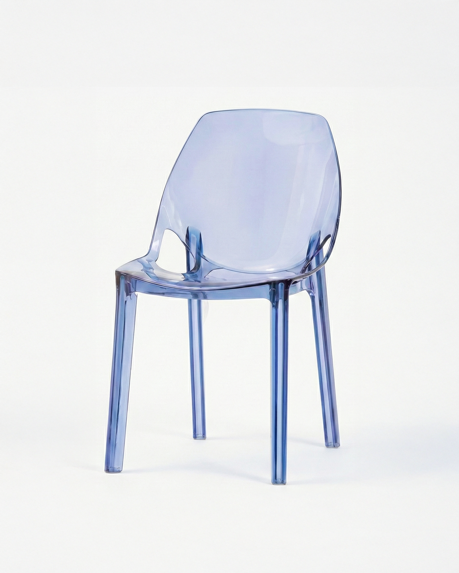 the prism perch | transparent dining chair | blue