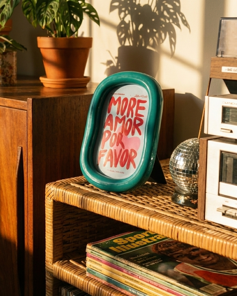 the oval frame | green gloss picture frame