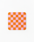 the checkerboard coaster | orange coaster