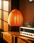 the rice lamp | japanese rice paper table lamp | orange