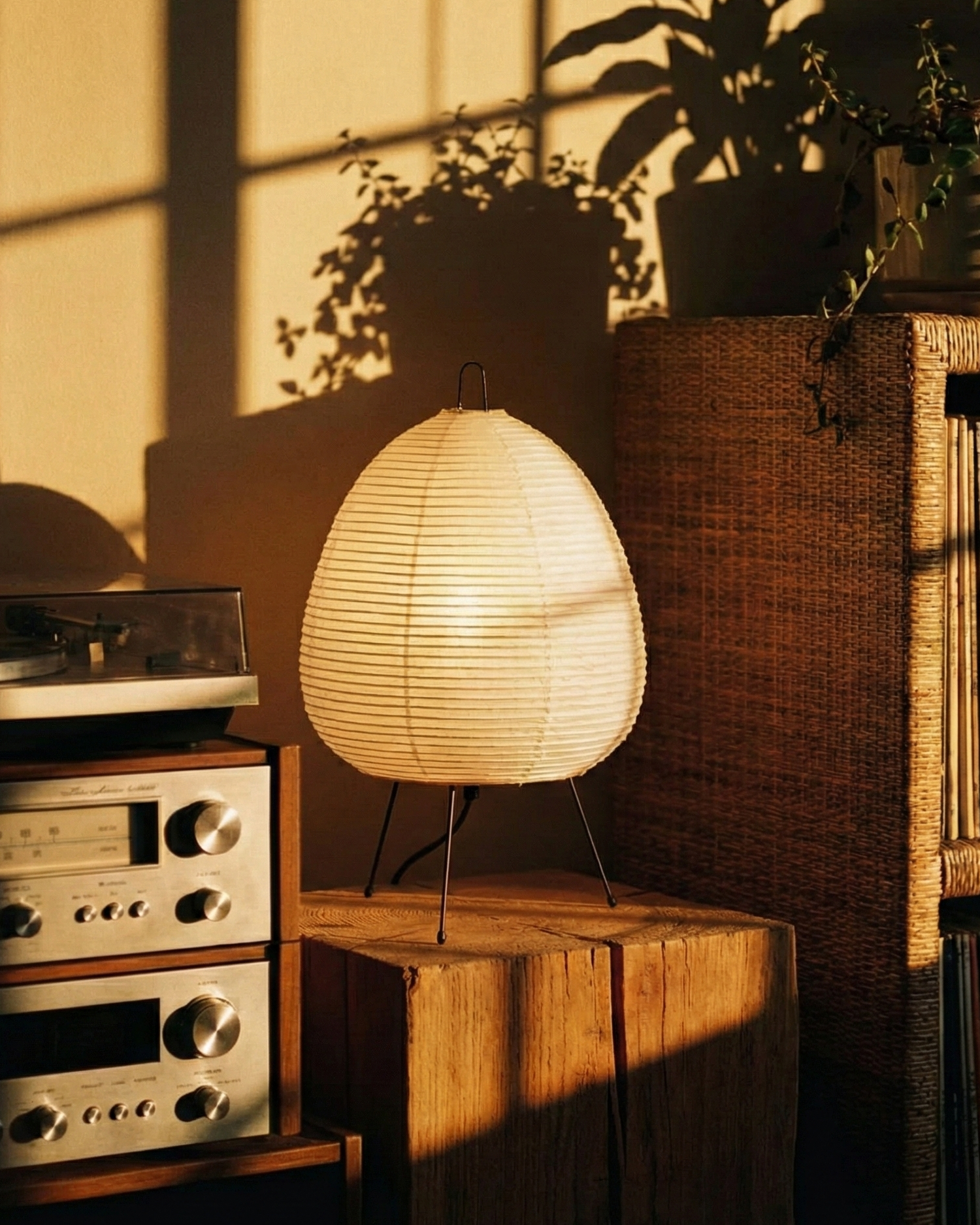 the rice lamp | japanese rice paper table lamp | plain