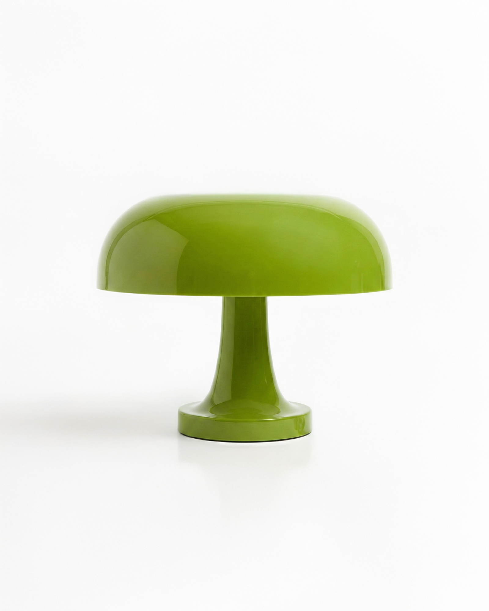 Green mushroom-shaped object on a white background