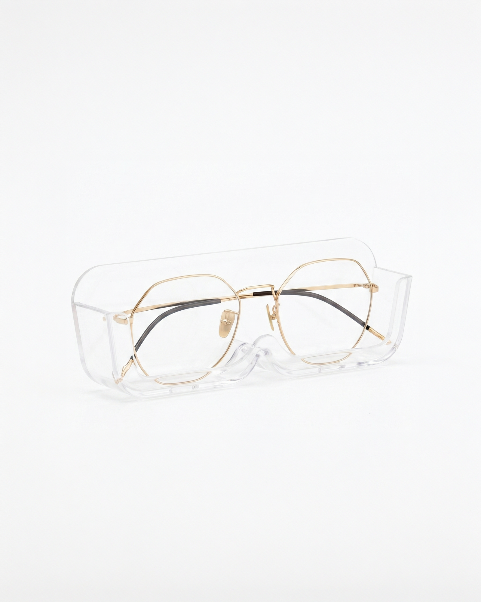 the clarity cradle | clear wall mounted glasses storage