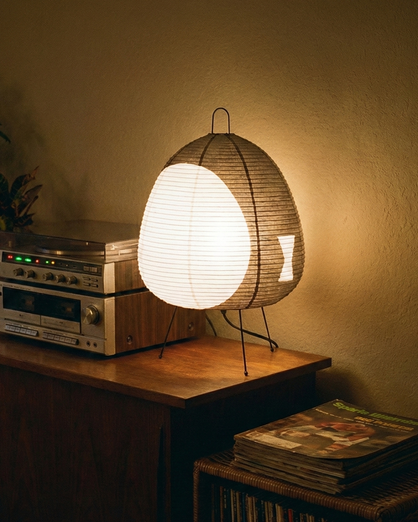 the rice lamp | japanese rice paper table lamp | grey
