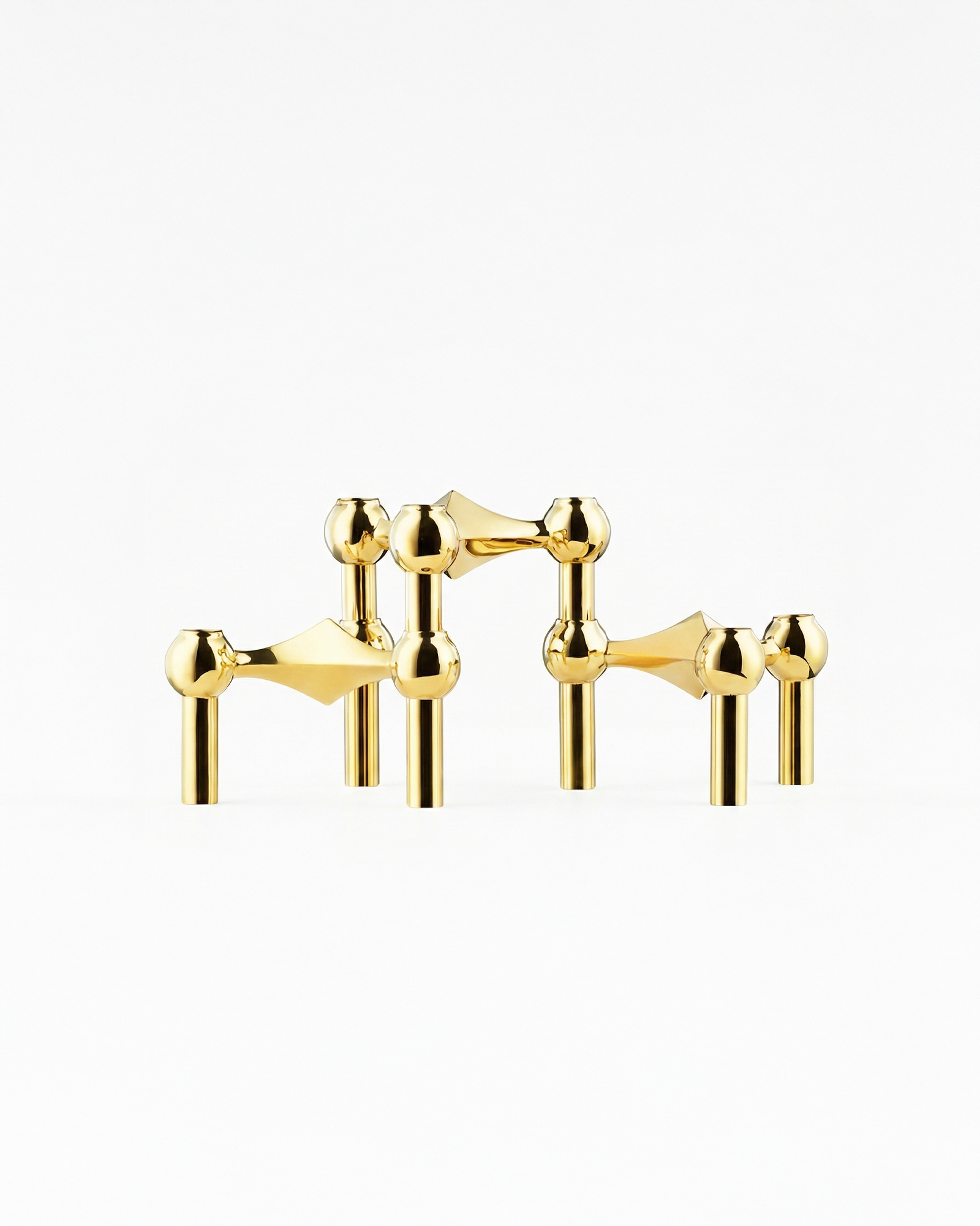 the molecular stand | silver stainless steel candle stand | gold