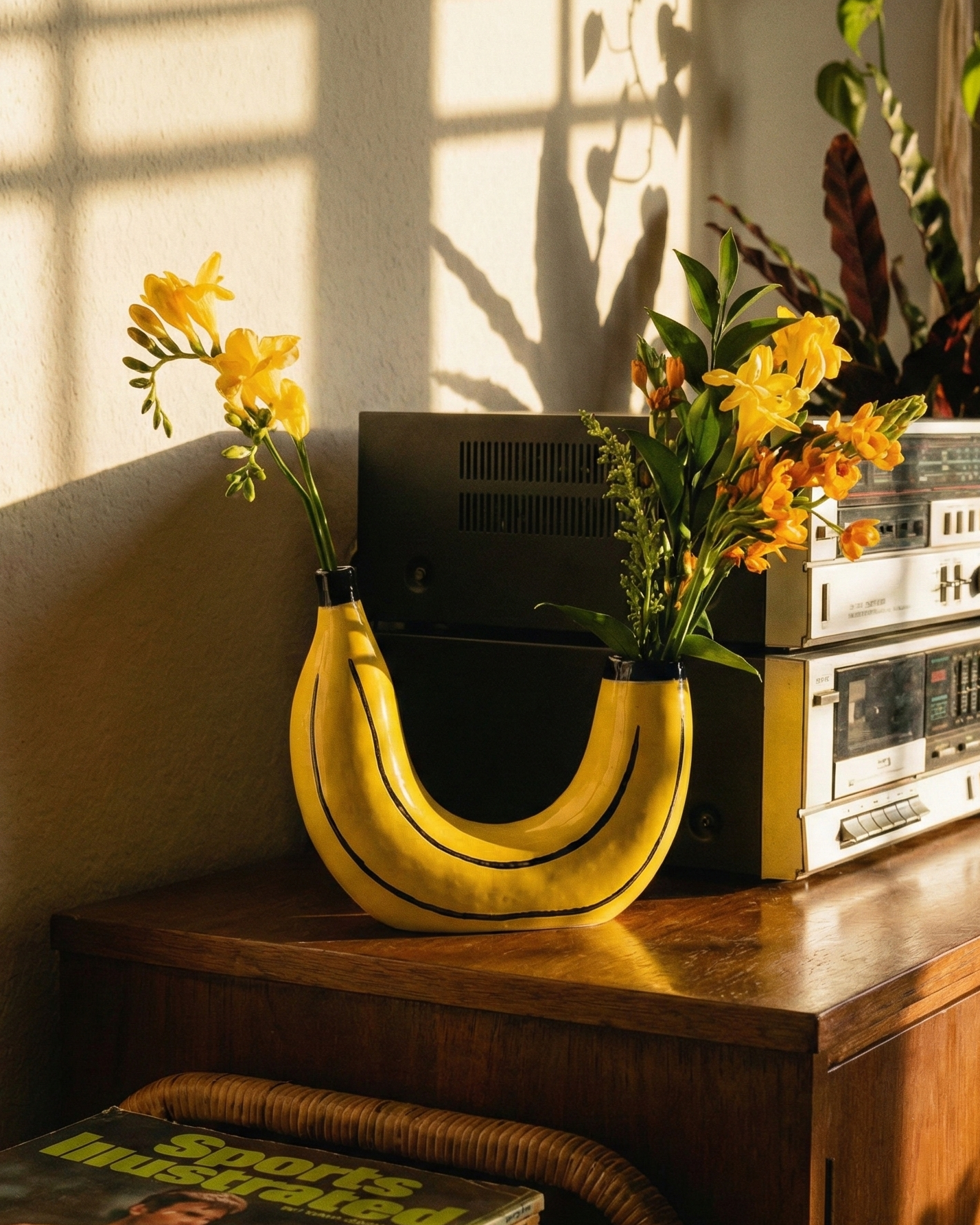 the banana vase | resin banana flower vase