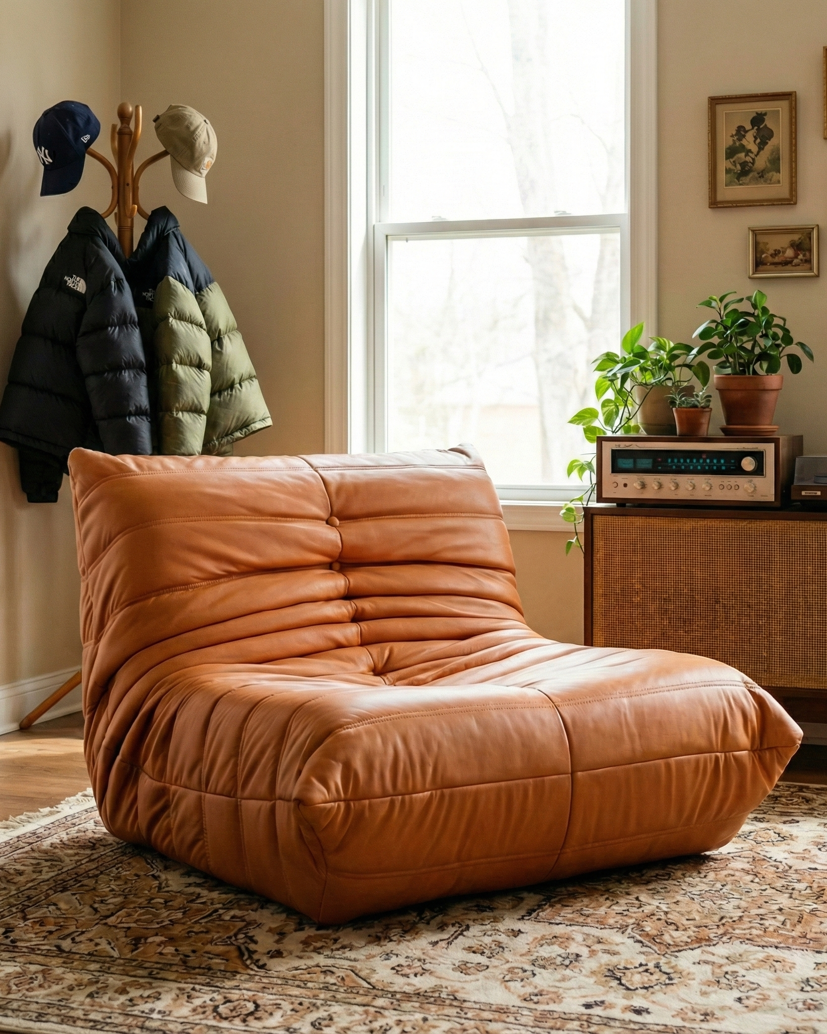 the toto | nordic soft sofa chair | orange pu leather