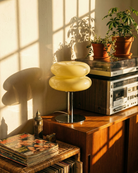 the macaron | macaron shaped table lamp | yellow