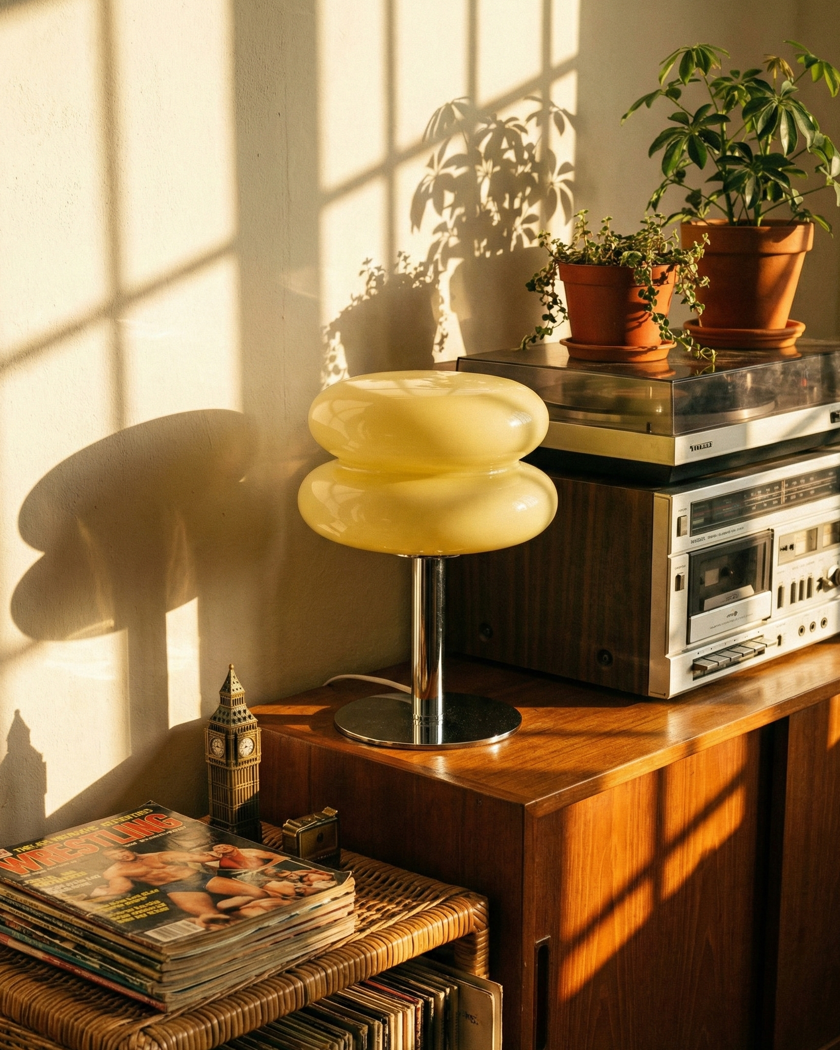 the macaron | macaron shaped table lamp | yellow