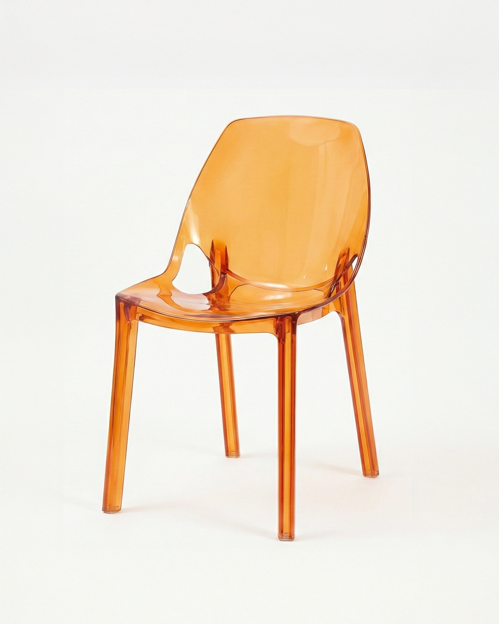 the prism perch | transparent dining chair | brown