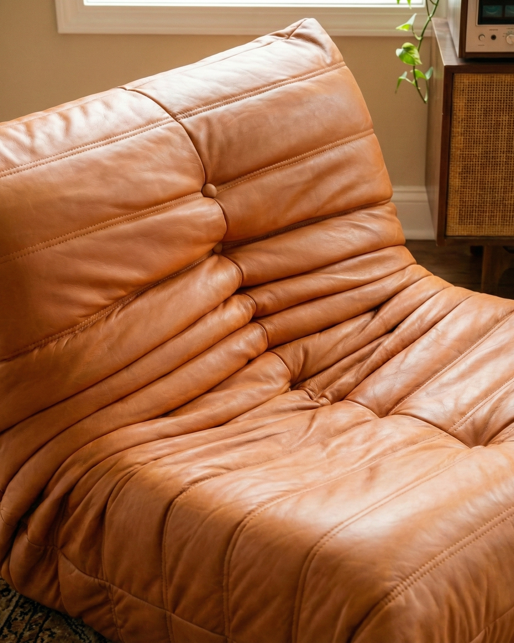 the toto | nordic soft sofa chair | orange pu leather