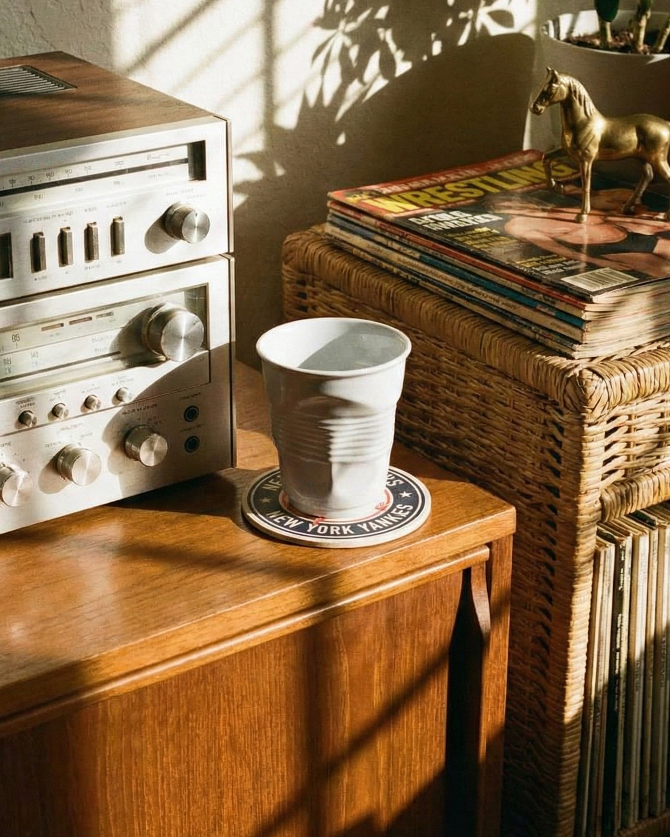 the crushed cup | irregular shape ceramic cup | white