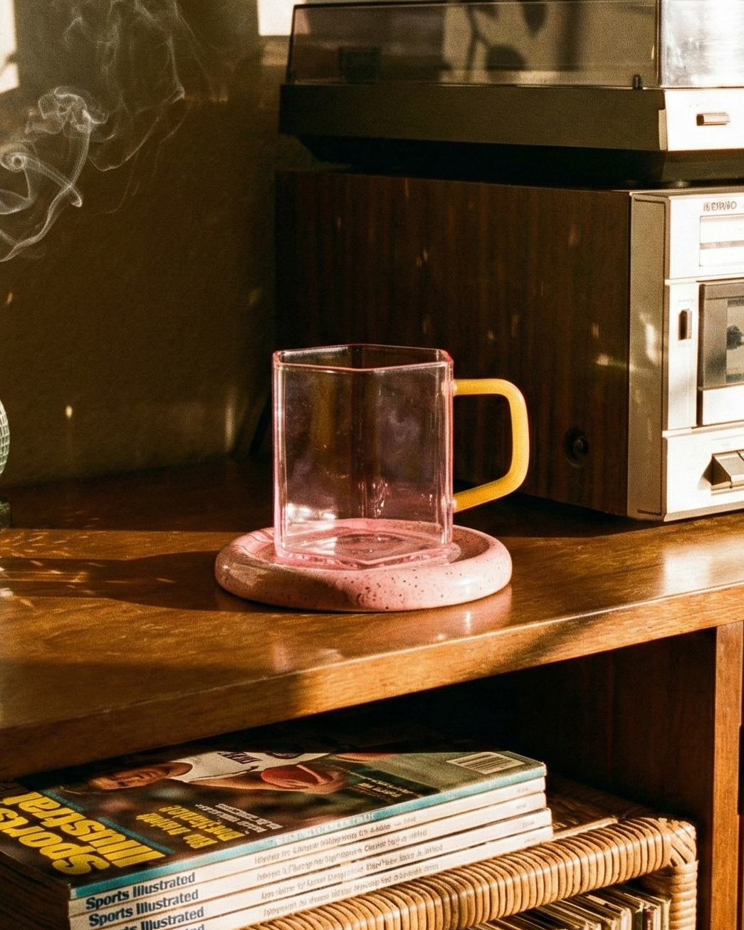 the geometric mug | pink glass mug